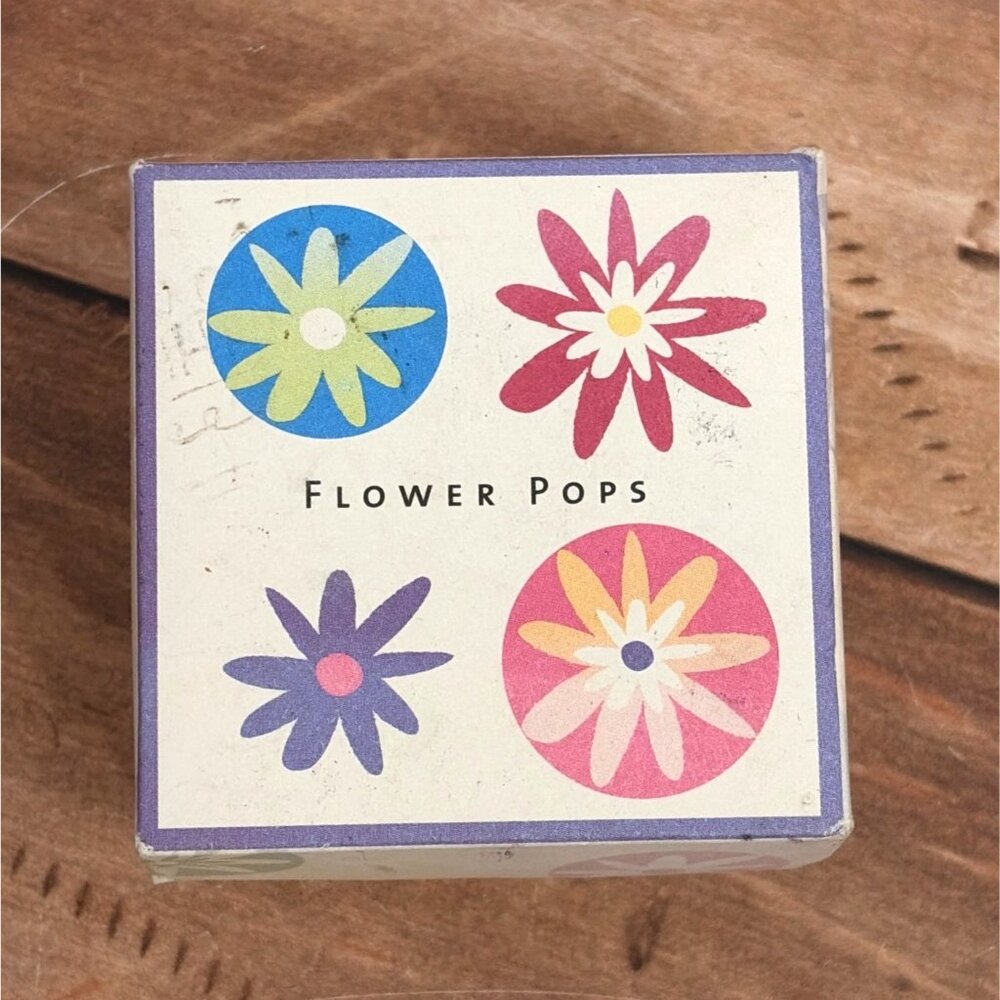 HERO ARTS QUARTERS LL945 FLOWER POPS WOOD MOUNT RUBBER STAMP SET OF 4 SPRING